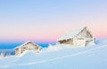 Two lonely house in the mountain. Royalty Free Stock Photo