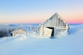 Two lonely house in mountain. Royalty Free Stock Photo