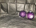 Two lonely purple baubles Royalty Free Stock Photo