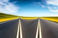 Two Long empty straight road Royalty Free Stock Photo