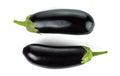 Two long purple eggplants Isolated on white Royalty Free Stock Photo