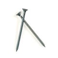 Two long self tapping iron screws with flat head, macro close-up isolated on white background. Royalty Free Stock Photo