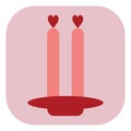 Two love candles, icon Royalty Free Stock Photo