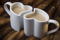 Two love cups of coffee Royalty Free Stock Photo