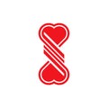 Two love modern creative logo