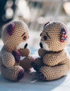 Two lovely teddy bears representing a cuople inlove Royalty Free Stock Photo