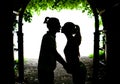 Two lovers kissing Royalty Free Stock Photo