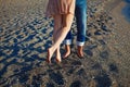 Two lovers kissing on beach Royalty Free Stock Photo