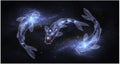 Celestial Koi: Pisces Constellation in Cosmic Nebula Royalty Free Stock Photo