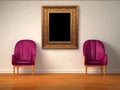 Two luxurious chairs with antique frame Royalty Free Stock Photo