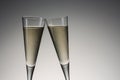 Silvester toast with cold champagne Royalty Free Stock Photo