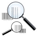 Two magnifying glasses over bar codes Royalty Free Stock Photo