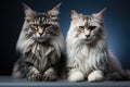 Two Maine coon cats