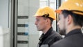 Two maintenance engineer work on relay protection system Royalty Free Stock Photo