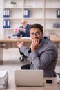 Two male colleagues working in the office Royalty Free Stock Photo