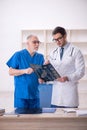 Two male doctors radiologists working in the clinic