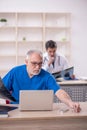 Two male doctors radiologists working in the clinic