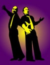 Two male entertainers singing Royalty Free Stock Photo