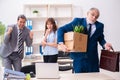 Two male and one female employees working in the office Royalty Free Stock Photo