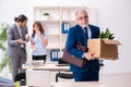 Two male and one female employees working in the office Royalty Free Stock Photo