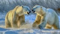 Two male polar bears fight,AI