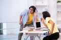 Two male students in the classroom Royalty Free Stock Photo