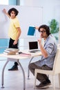The two male students in the classroom Royalty Free Stock Photo