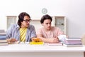 Two male students preparing for exams at home Royalty Free Stock Photo