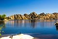 Two Mallard Ducks Relaxing At Blue Mountain Lake Royalty Free Stock Photo