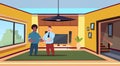 Two Man Agent And New Owner In Modern Living Room Shaking Hands Buying House Concept Royalty Free Stock Photo