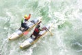 Two man on the ÃÂatamaran on the Sjoa river in Norway.