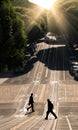 Two man crossing the road - San Francisco, Hyde Street