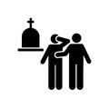 Two man funeral friend grief icon. Element of pictogram death illustration