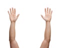 Two man hands waving hands Royalty Free Stock Photo