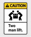 Two man lift  Symbol Sign Isolate on transparent Background,Vector Illustration Royalty Free Stock Photo