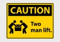 Two man lift  Symbol Sign Isolate on transparent Background,Vector Illustration Royalty Free Stock Photo