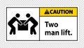 Two man lift Symbol Sign Isolate on transparent Background,Vector Illustration Royalty Free Stock Photo