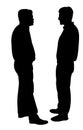 Two man talking, silhouete vector