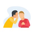 Two man telling secret concept illustration Royalty Free Stock Photo