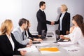 Two managers handshaking Royalty Free Stock Photo