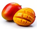 Two mango on white background Royalty Free Stock Photo