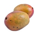 Two mango on white Royalty Free Stock Photo