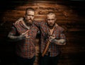 Two mans with beards and tattoo. Royalty Free Stock Photo