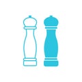 Two Manual Salt and Pepper Grinder Mills icon. Royalty Free Stock Photo