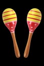 two maracas isolated on black Royalty Free Stock Photo