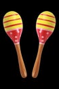 two maracas isolated on black Royalty Free Stock Photo