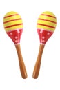 two maracas isolated on white Royalty Free Stock Photo
