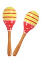 two maracas isolated on white Royalty Free Stock Photo