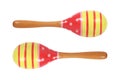 two maracas isolated on white Royalty Free Stock Photo