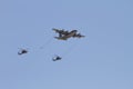 Two Marine HH-60 Pave Hawks preparing to refuel Royalty Free Stock Photo